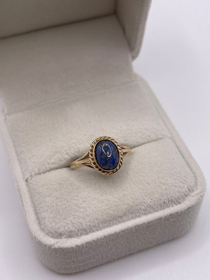 9ct gold lapis lazuli ring