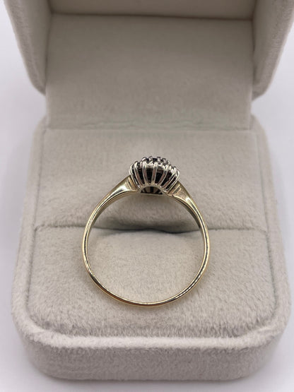 9ct gold sapphire and diamond ring