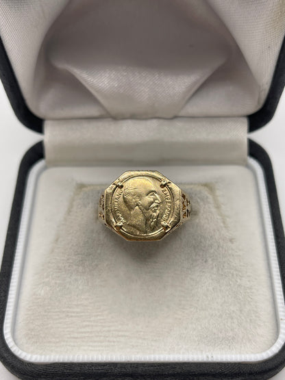 9ct gold coin ring