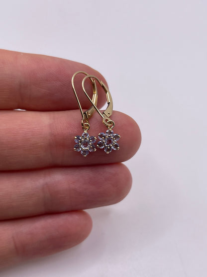 9ct gold tanzanite earrings