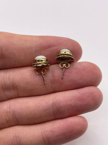 9ct gold opal earrings