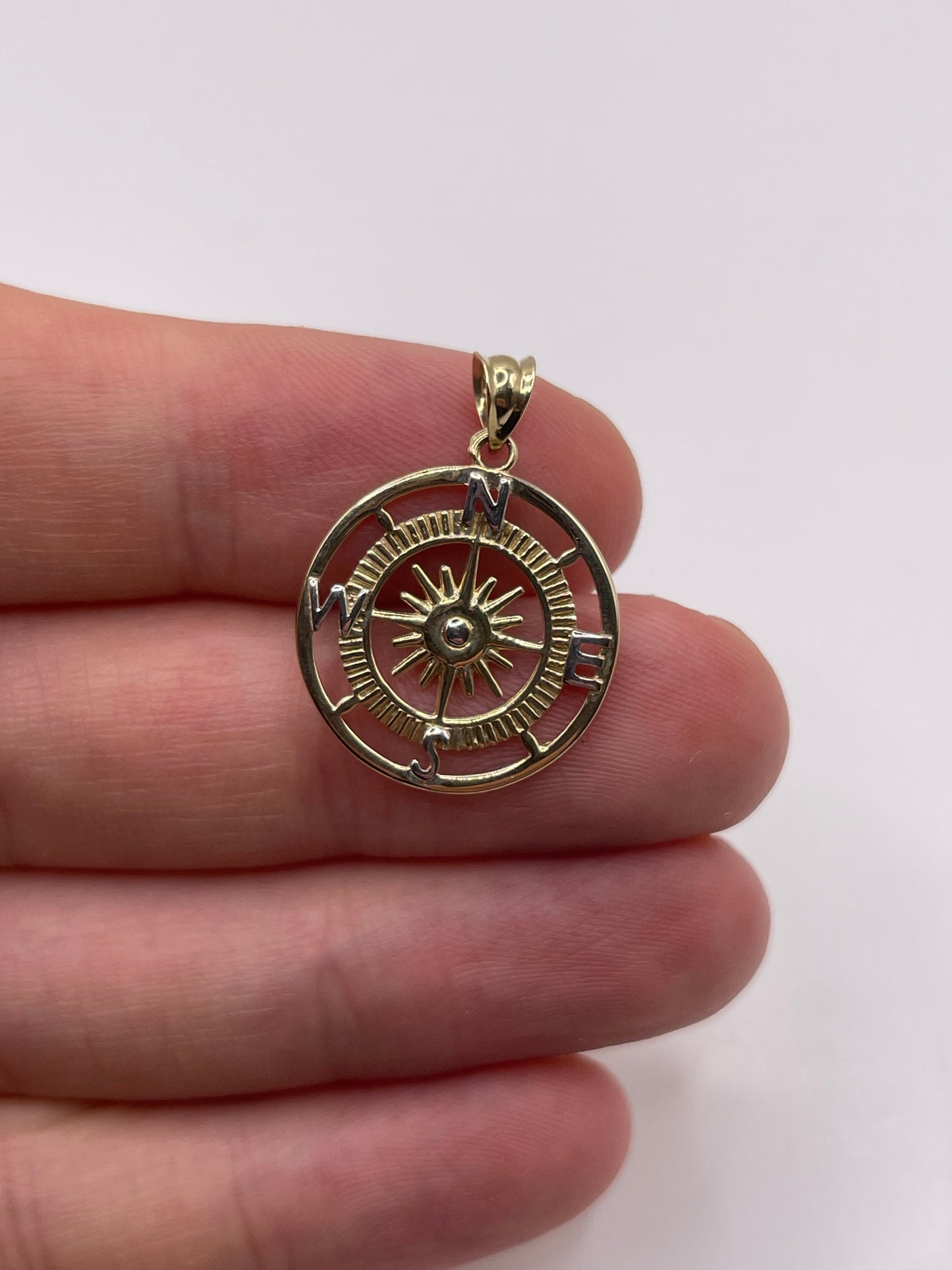 9ct gold compass pendant