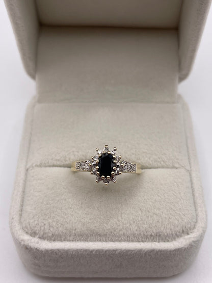 9ct gold sapphire and diamond ring