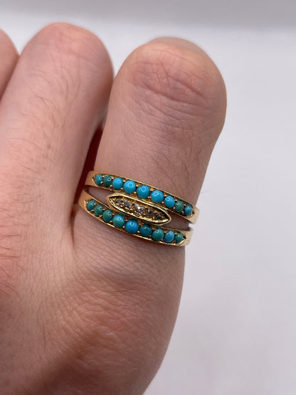 18ct gold turquoise and diamond ring