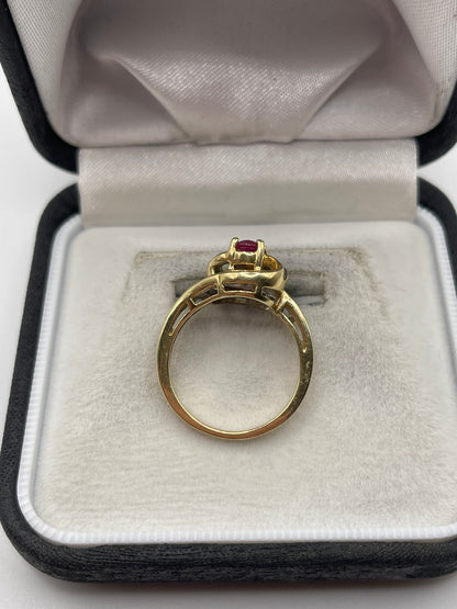 14ct gold ruby and diamond ring