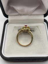 Load image into Gallery viewer, 14ct gold ruby and diamond ring
