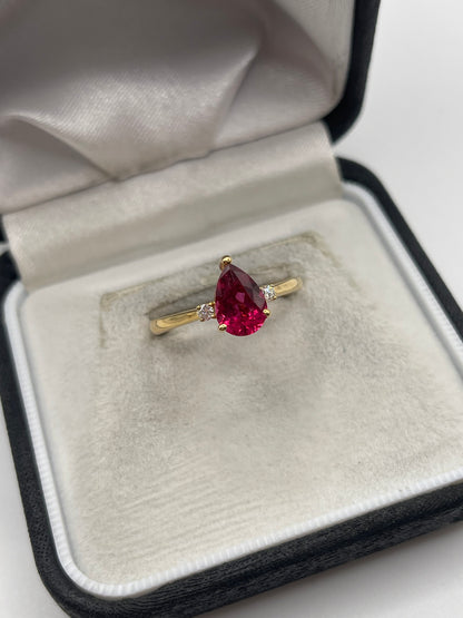 18ct gold tourmaline and diamond ring