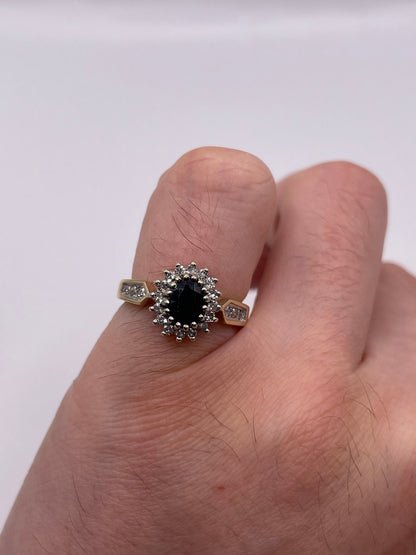 9ct gold sapphire and diamond ring