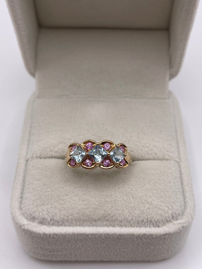 9ct gold topaz cluster ring