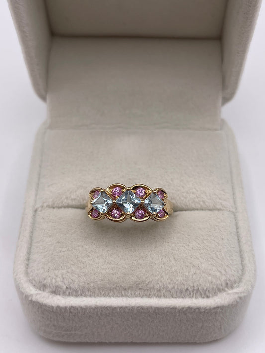 9ct gold topaz cluster ring
