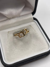 Load image into Gallery viewer, 9ct gold diamond heart ring
