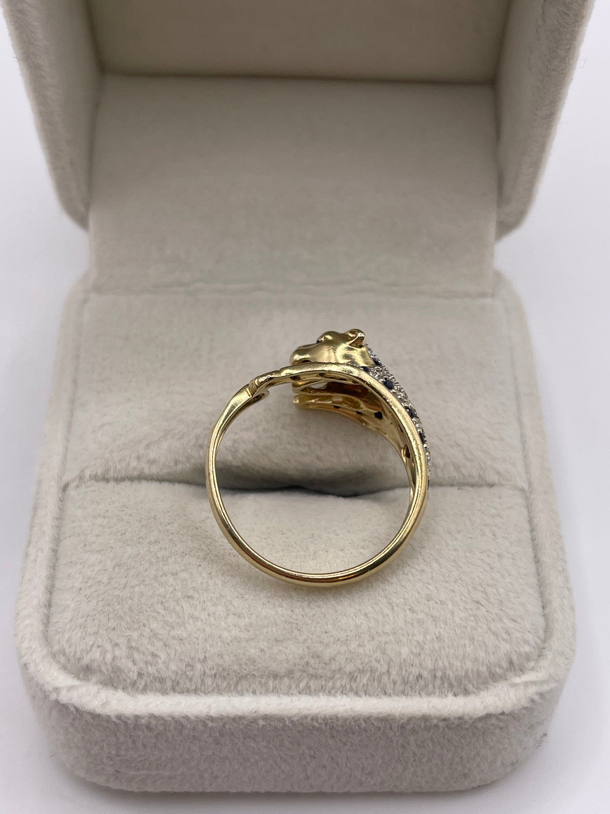 9ct gold sapphire and diamond panther ring