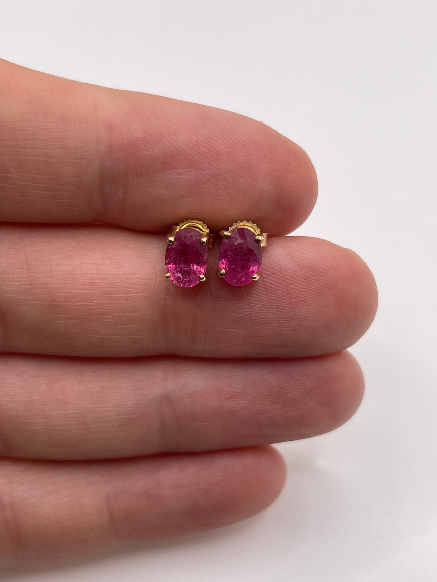 9ct gold ruby earrings