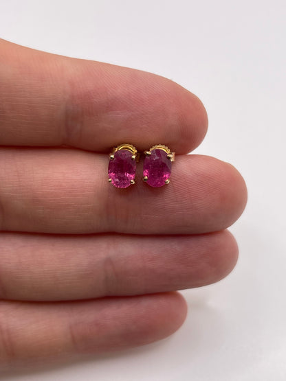9ct gold ruby earrings