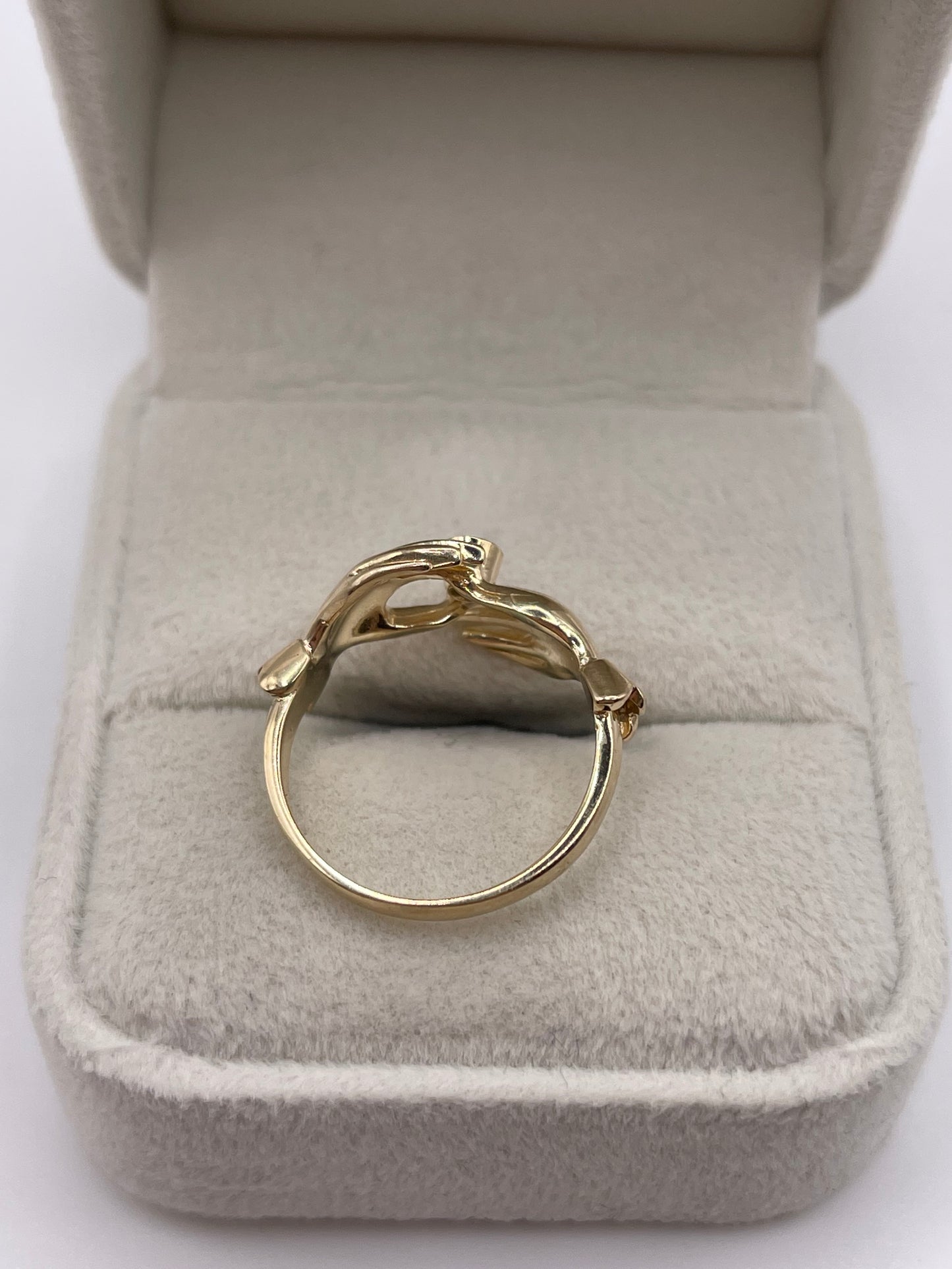 9ct gold emerald double hand ring