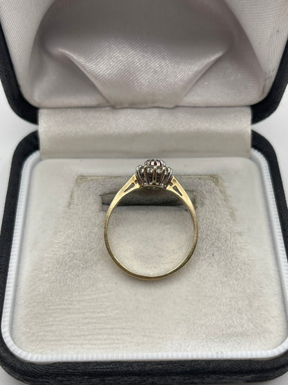 9ct gold ruby and diamond ring