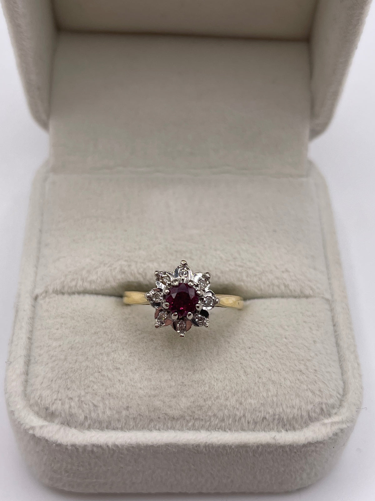 18ct gold ruby and diamond ring