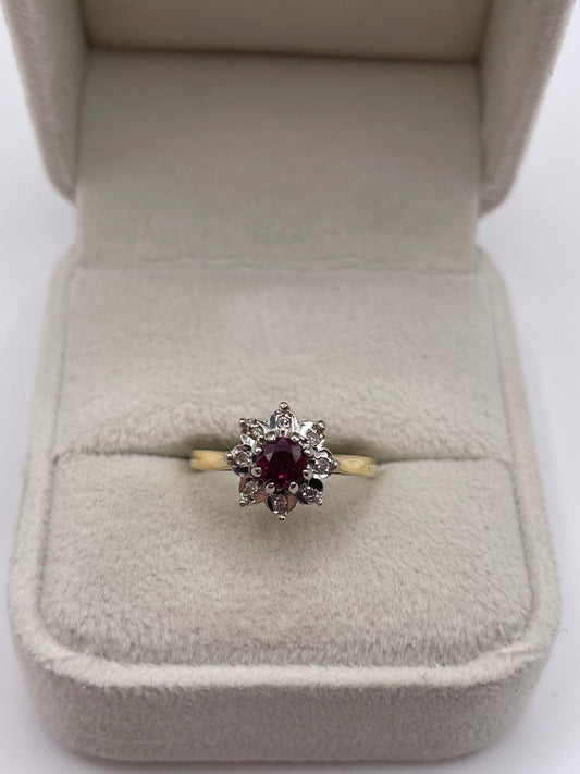 18ct gold ruby and diamond ring
