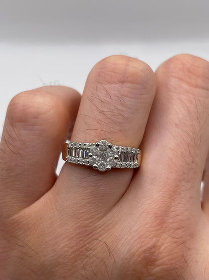 9ct gold diamond cluster ring