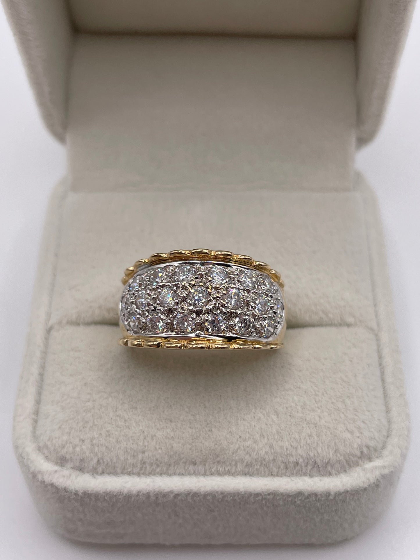9ct gold cz dome ring