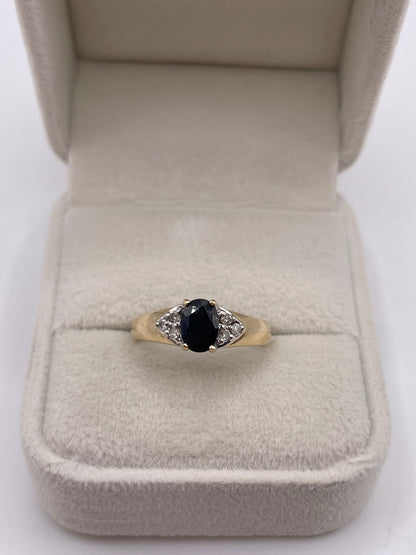 9ct gold sapphire and diamond ring