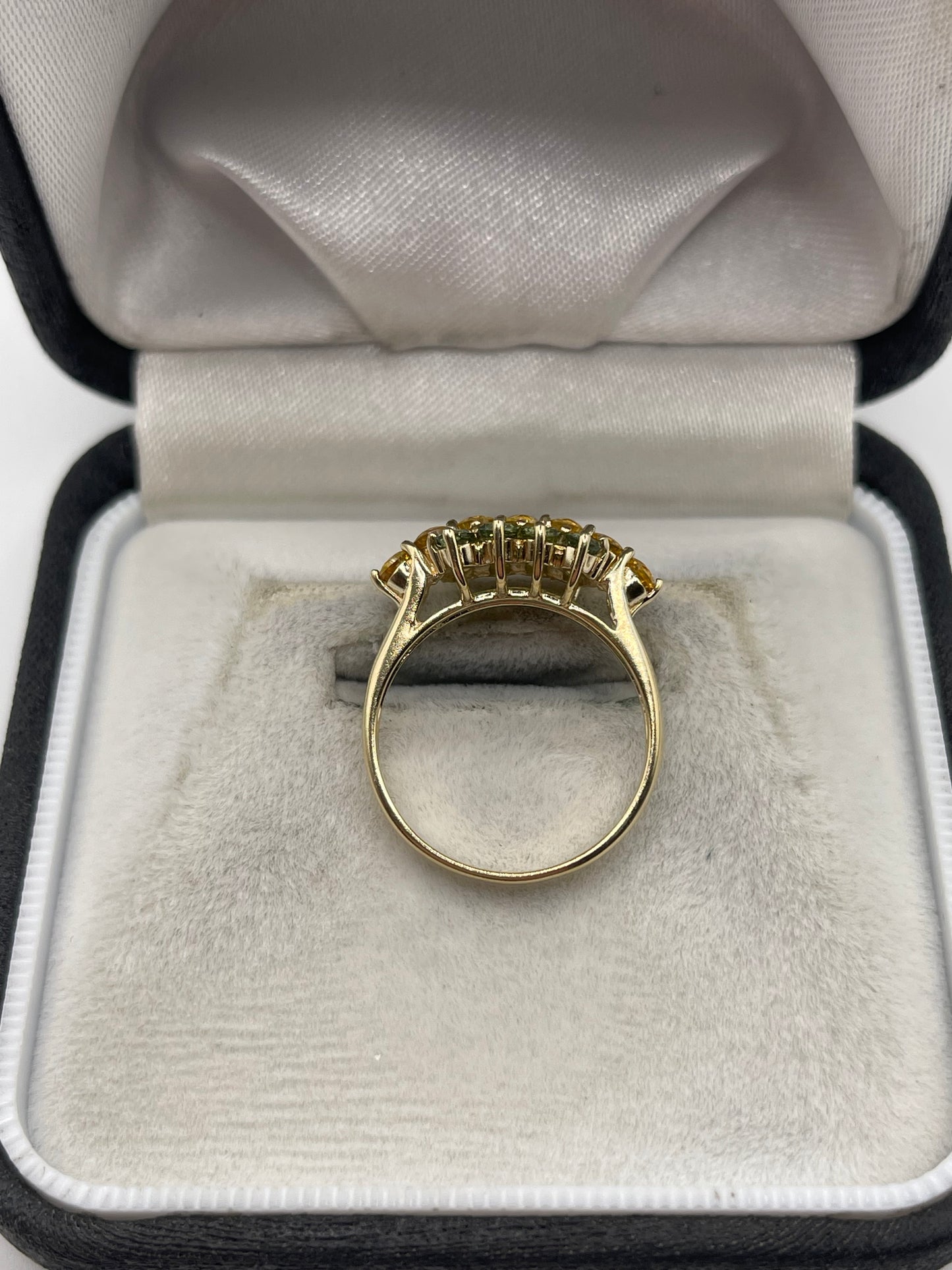 9ct gold sapphire cluster ring