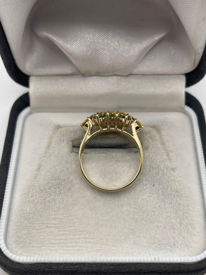 9ct gold sapphire cluster ring