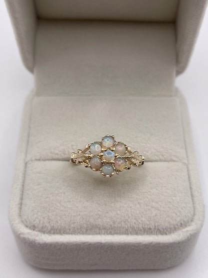 9ct gold opal cluster ring
