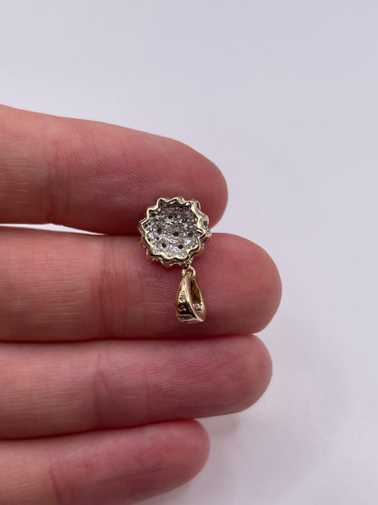 9ct gold diamond cluster pendant