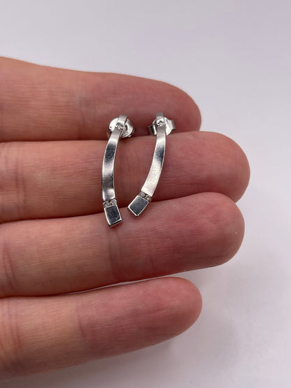 9ct white gold diamond earrings