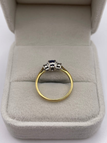 18ct gold tanzanite and diamond ring