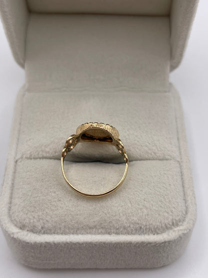9ct gold coin ring