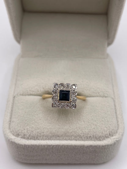 18ct gold sapphire and diamond ring