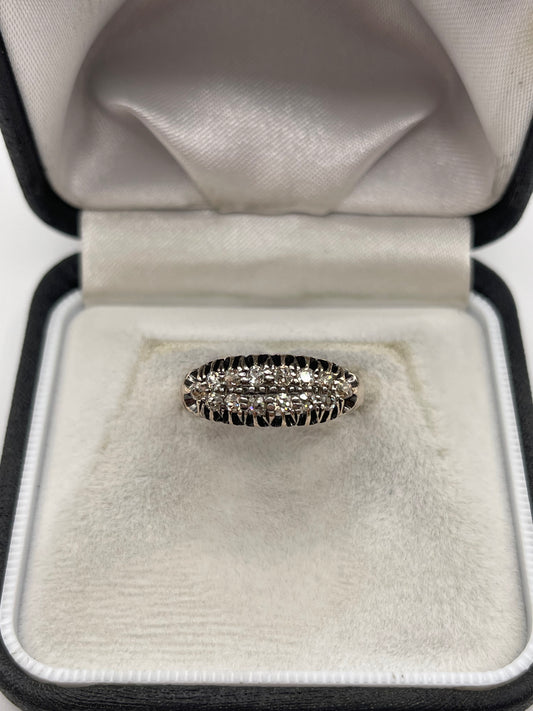 Antique 9ct rose gold diamond ring