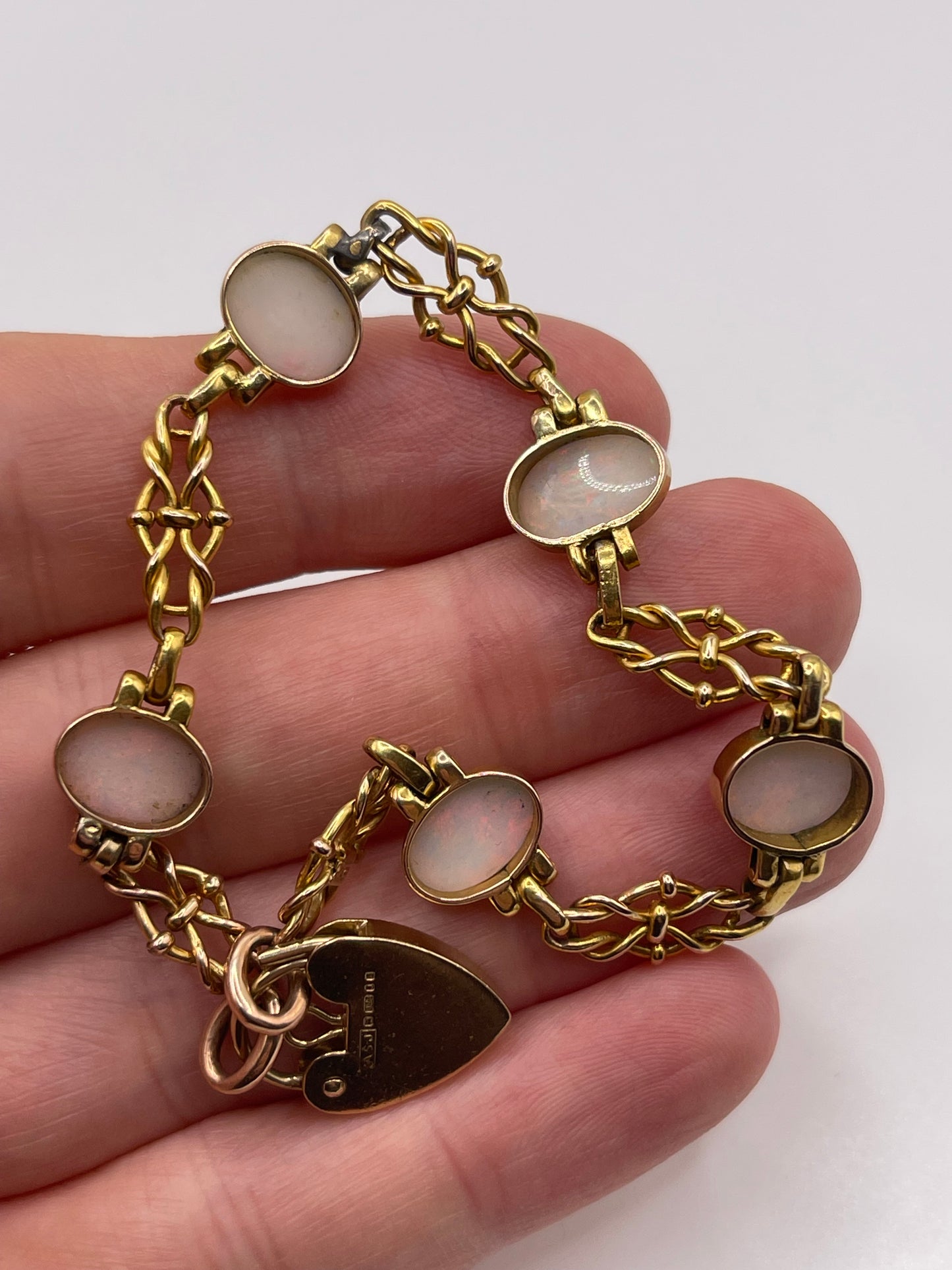 9ct gold opal bracelet