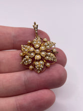 Load image into Gallery viewer, Antique 15ct gold pearl pendant / brooch
