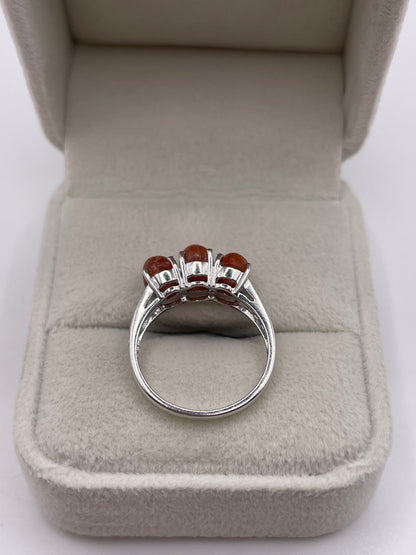 9ct white gold sandstone ring