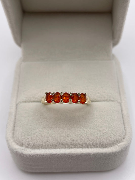 9ct gold fire opal ring