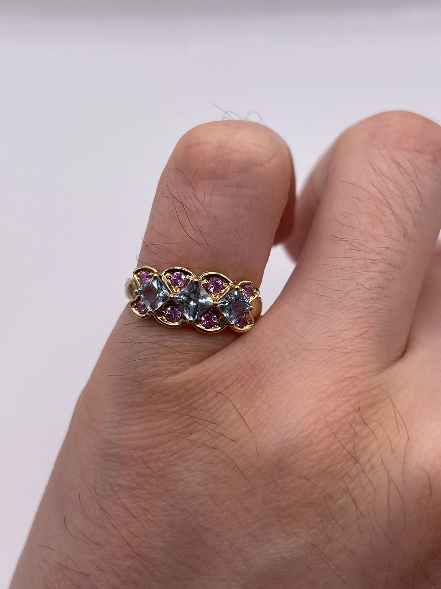 9ct gold topaz cluster ring
