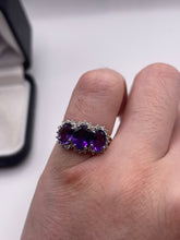 Load image into Gallery viewer, 9ct gold amethyst and diamond ring
