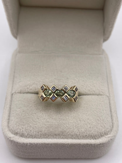 9ct gold sapphire cluster ring