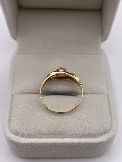 9ct two tone gold rose ring