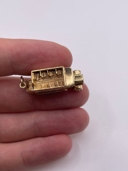 9ct gold double decker bus charm
