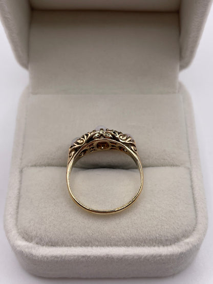 9ct gold opal and garnet ring