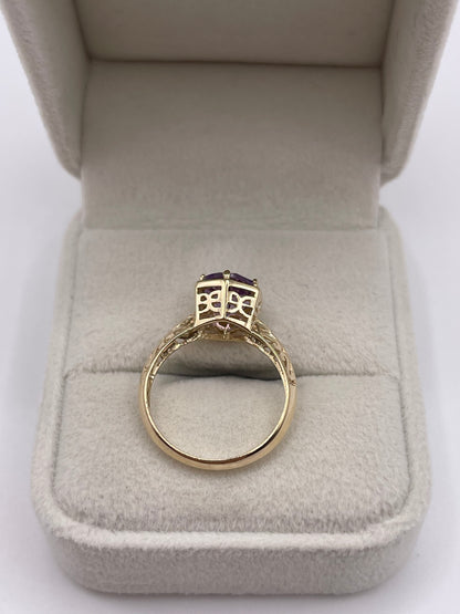 9ct gold amethyst ring