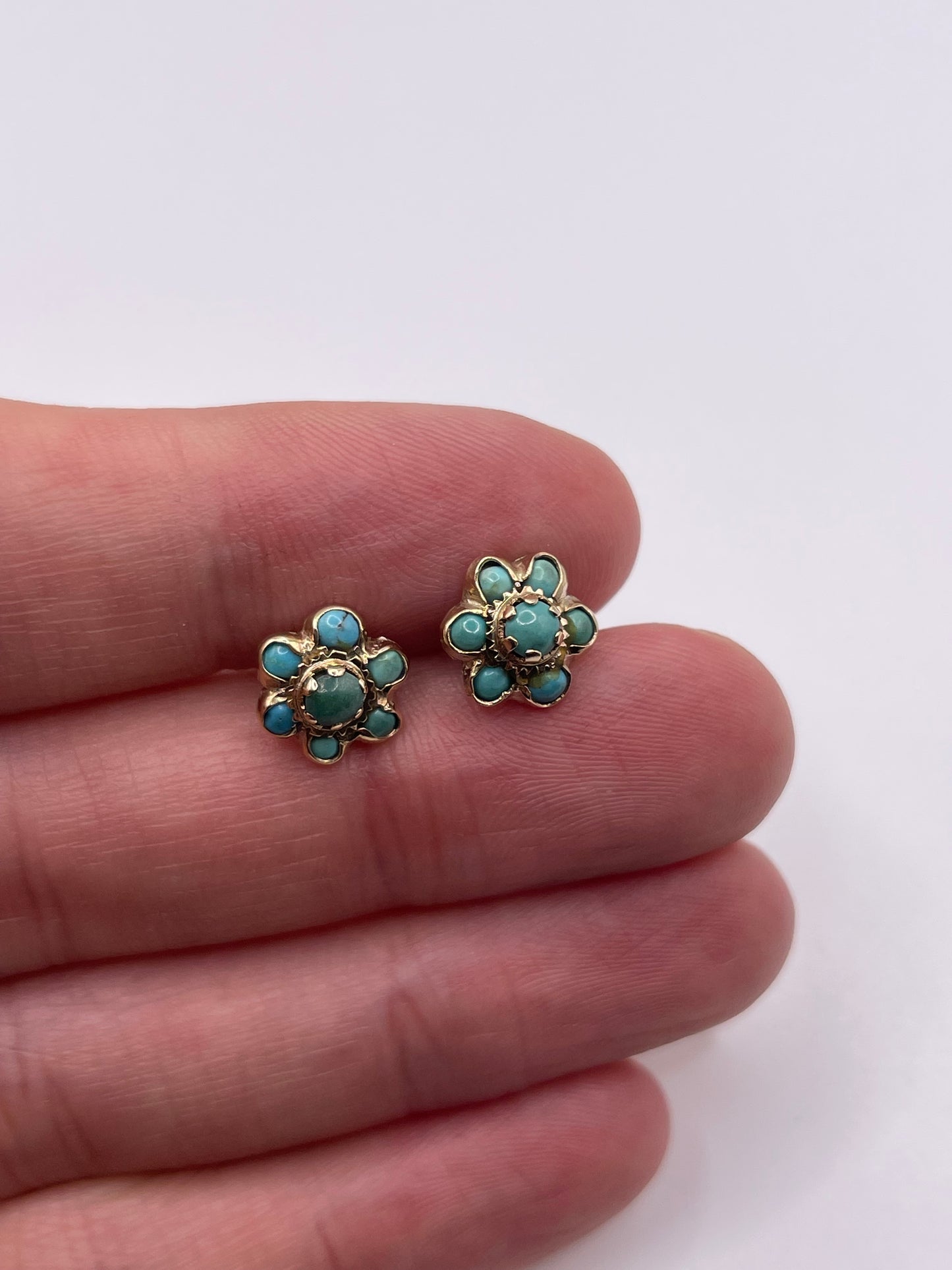 9ct gold turquoise earrings