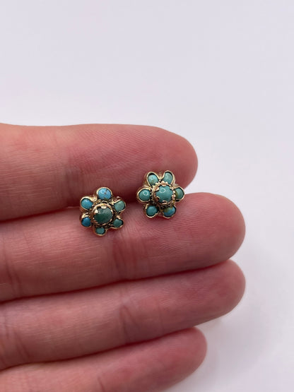 9ct gold turquoise earrings