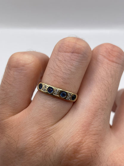 9ct gold sapphire and diamond ring