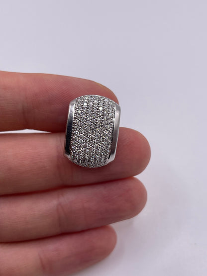 9ct white gold 1ct diamond cluster pendant