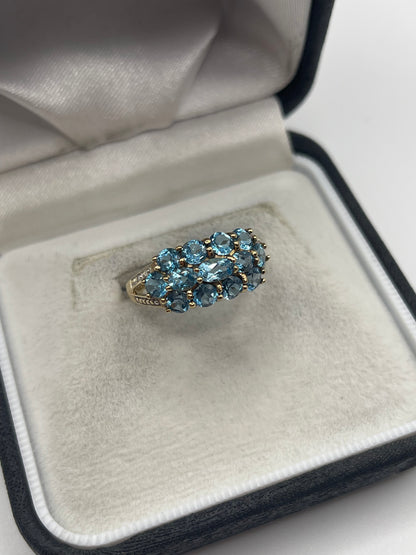 9ct gold topaz and diamond ring